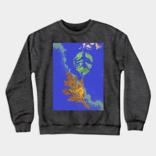 Autumn Oak Leaf on Royal Blue Crewneck Sweatshirt